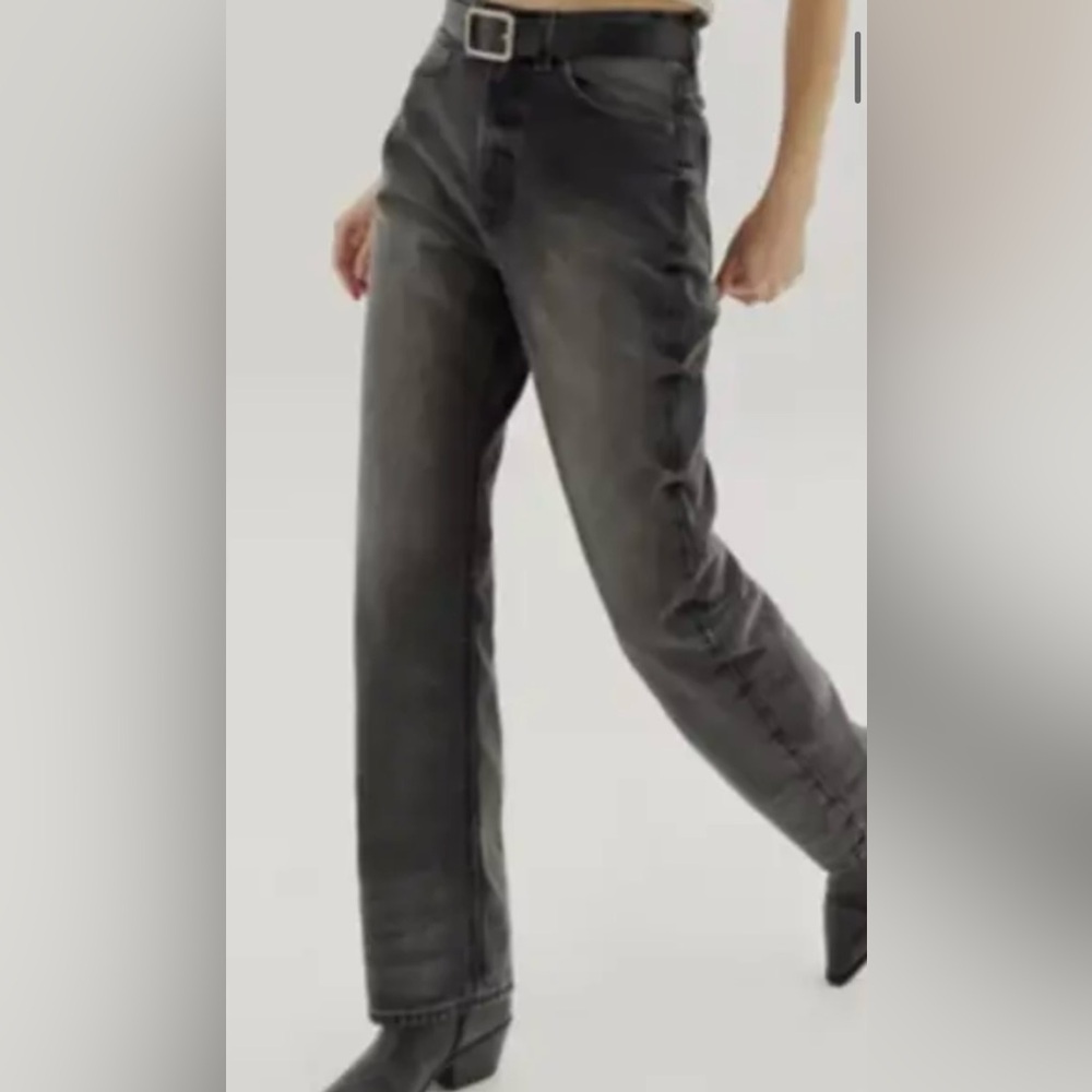 NWT Urban Outfitters BDG The Cowboy High Rise Straight Leg Jeans Charcoal Gray